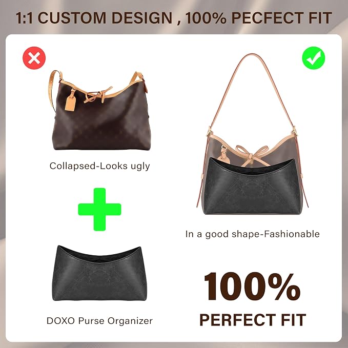 Doxo Purse Organizer Compatible with LV CarryAll Cargo Vibe PM, Upgraded Lightweight Bag Insert with 10 Compartments & Bottle Pocket, Custom Fit Inside Handbag Divider Shaper Accessories (Black,PM) - Image 4