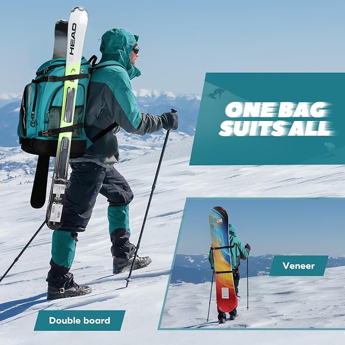 Maelstrom Ski Boot Bag,55L Large Ski Boots Travel Backpack for Men Women,Waterproof Snowboard Boot Bag for Skis Accessories - Image 8