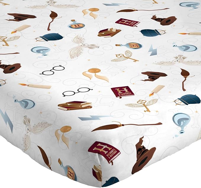 Jay Franco Kids Sheet Set with Fitted, Flat Sheets & Pillow Cover - Ultra-Soft Bedding with Pillowcase for Room Decor, Multi - Harry Potter, 4 Piece Queen - Image 2