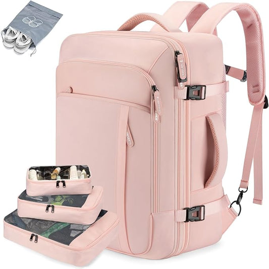 Lumesner 40L Expandable Carry On Travel Backpack with 4 Packing Cubes | Flight Approved, Fits 17 inch Laptop, Water-resistant, Suitcase Backpack, Business Weekender Luggage, Gift for Men & Women by Lumesner