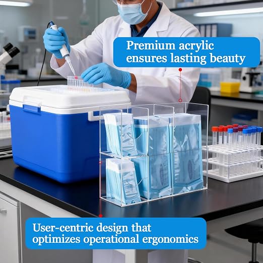 SEANADO Sterilization Pouch Organizer – 4-Compartment Acrylic Dispenser Holder, Wall Mount or Desktop Rack for All Size Sterilization Pouches - Image 4