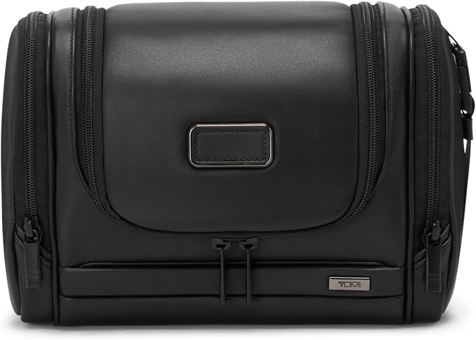 TUMI - Alpha Hanging Travel Kit - Toiletries and Cosmetics Organizer - Travel Essentials Bag with Hooks & Pockets - Black Leather by Unknown