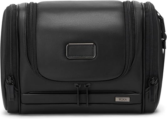 TUMI - Alpha Hanging Travel Kit - Toiletries and Cosmetics Organizer - Travel Essentials Bag with Hooks & Pockets - Black Leather by Unknown