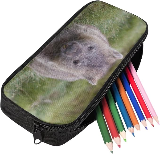 Kids Novelty Animal Backpack and Lunch Box for Boys Girls Student Lightweight 17 Inch School Wombat Backpack with Lunch Bag Pencil Case Kids Comfy Padded Black Large Bookbag - Image 5