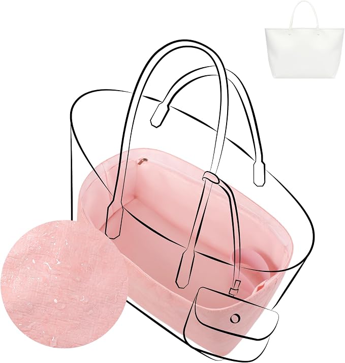 DGAZ Lightweight Purse Organizer Insert for GYARD-Anjou/Artois/SaintLouis Bags,silk and DupontPaper handbag inner for Luxury Bag(Pink,SaintLouisPM) by DGAZ