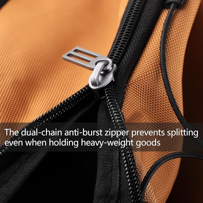 Bagenerous 110L/140L Expandable Soft-Sided Foldable Duffle Bag with 2 Rubber Wheels,Packable 32” Rolling Carry-On with Multi-Pockets & Compartments,Coffee - Image 6