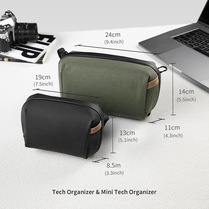 PGYTECH Travel Tech Organizer, Waterproof Tech Bag, Electronics Accessories Organizer Travel Carrying Case, Organizer Bag for Cord, Phone Batteries, Charger,Photography SD Card, Green - Image 6