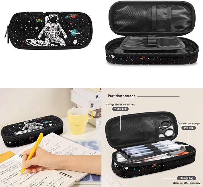 Astronaut Bookbag for Boys Preschool Elementary Kindergarten Backpack for Kids Lightweight 3Pcs School Bag Set with Lunch Bag and Pencil Box - Image 6