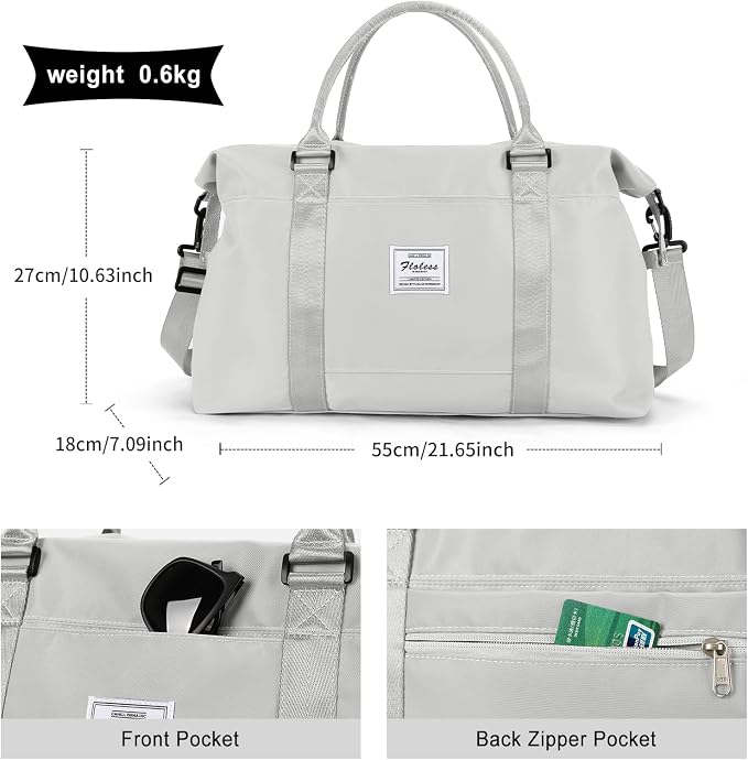 Travel Duffel Bag, Carry On Overnight Weekender Bags for Women | Travel Bag with Wet Pocket & Trolley Sleeve, For Spirit Airlines 18x14x8 Personal Item Bag - Image 4