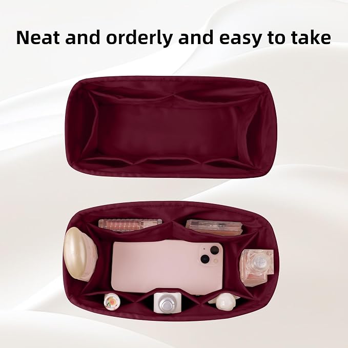 DGAZ Silk Purse Organizer Insert for Birkin Bag(Rouge h,BK30) | Soft and Lightweight,Perfect Fit,Multi-pocket Storage,Bag Protector,Luxury Bag Care,Handmade,for Smooth Bag Organizer - Image 6