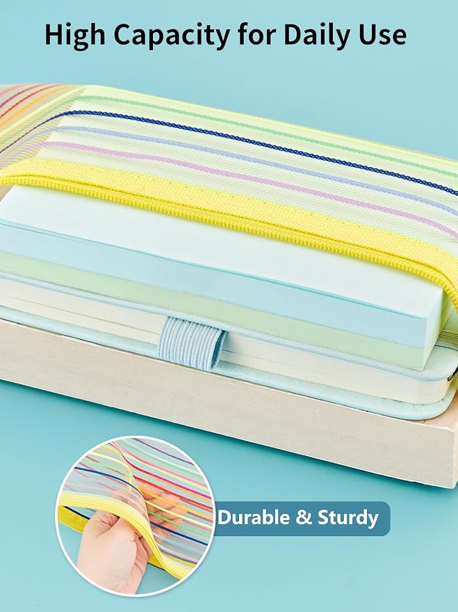 JARLINK Zipper Mesh Pouch, 80 Pcs multi-use Pencil Pouches in 10 Colors | Multipurpose Pencil Pouch Bulk for School, Office Supplies, Cosmetics, Makeup&Travel Accessories, Mixed Color - Image 5