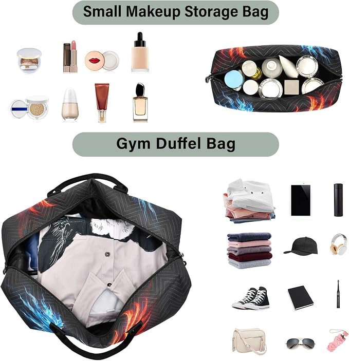 Fire Phoenix Travel Duffle Bag for Men Women Gym Bag with Storage Bag Weekender Bag Carry on Bags for Travel Trip Gym Yoga - Image 4