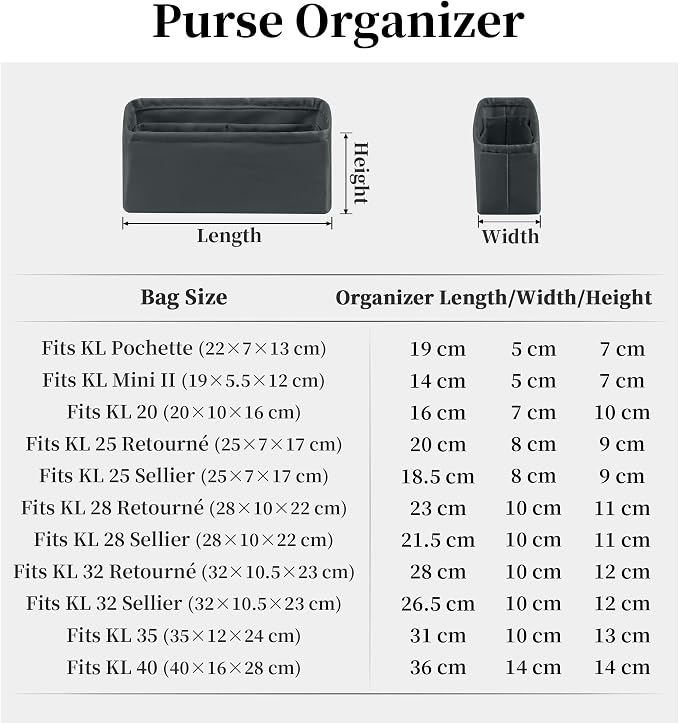 Women's Purse Organizer Insert - Satin & Lightweight Fabric with Inside Pockets, Portable for Commute, Travel, Shopping, and Evening, Multicolor Options, Fits for Kelly Mini II(Grismeyer, Mini II) - Image 8