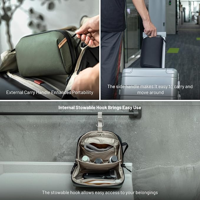PGYTECH Travel Toiletry Bag for Men & Women, Hanging Compact Pouch, Waterproof Dopp Kit for Traveling, Shaving Bag Makeup Bag Organizer for Toiletries - Image 5