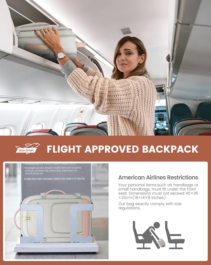 LOVEVOOK Carry On Travel Backpack For Women Flight Approved, 40L Large Personal Item Backpack Travel Bag for Airplanes, Business 17 Inch Laptop Backpack, Weekender Overnight Daypack, With 2 Cubes - Image 3