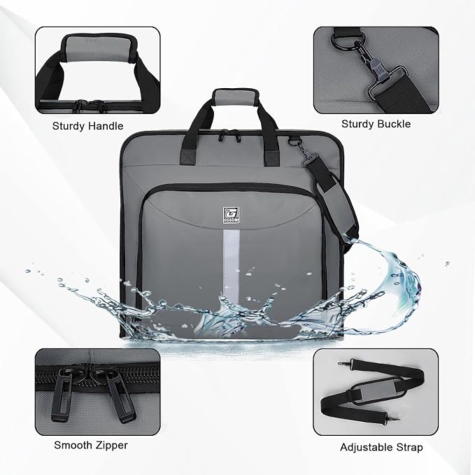 Goloni Garment Bag For Men Women Travel & Business,Hanging Clothes & Multiple Compartment,Waterproof Foldable Suit Bag Grey - Image 5