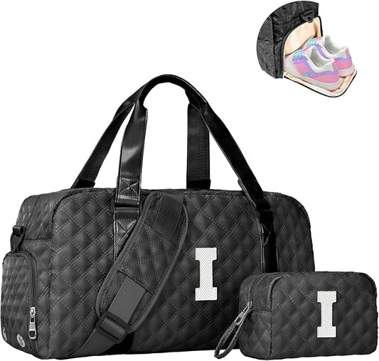 Elilier Teen Girl Gifts Trendy Stuff, Personalized Gifts, Initial Travel Duffel Bag or Teens, Monogram Overnight Bag, Trendy Stuff Gifts for Girls Friend Birthday Teacher Gift by Elilier
