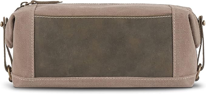 Londo Travel Toiletry Bag, Top-Grain Leather & Canvas Hanging Dopp Kit, Bathroom Case, & Makeup Organizer, Unisex by Londo
