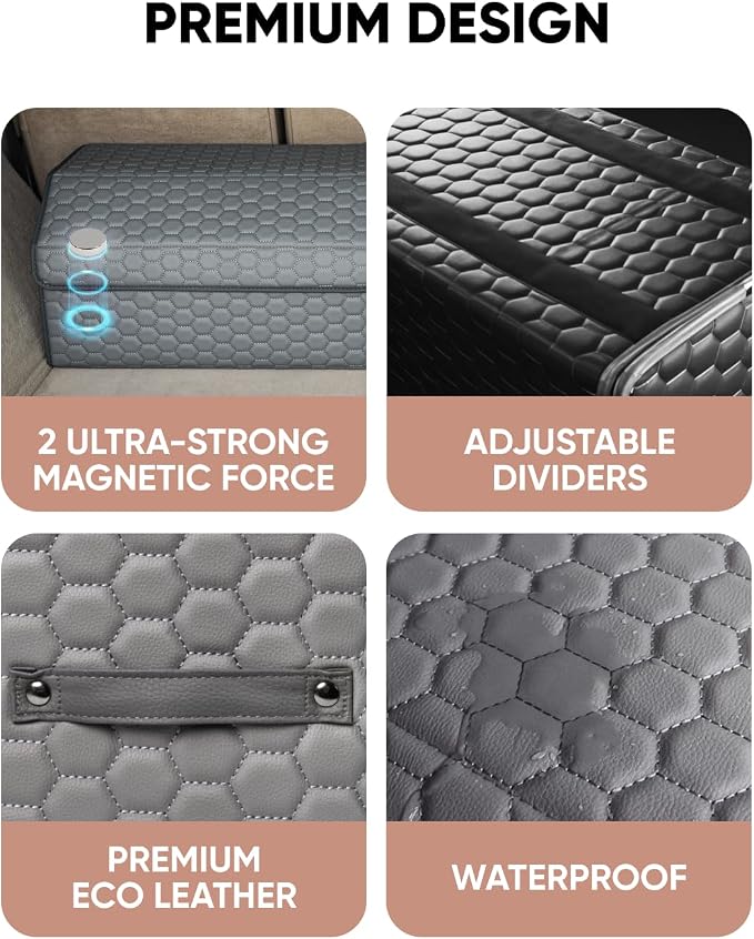 Owleys Car Tote Bundle - Trunk Organizer Set - Gray Interior Accessories (Gray 21.6" + 17.7") - Image 5
