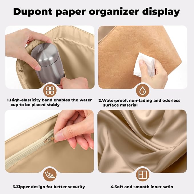 DGAZ Lightweight Purse Organizer Insert for GYARD-Anjou/Artois/SaintLouis Bags,silk and DupontPaper handbag inner for Luxury Bag(Chai,AnjouGM) - Image 8