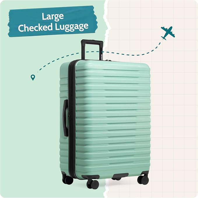 U.S. Traveler Boren Expandable Hardside Rugged Travel Luggage with 8 Spinner Wheels, Mint, Checked-Large 30-Inch - Image 5