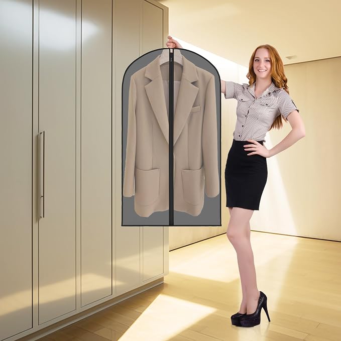 Zilink Clear Garment Bag Dress Bags for Storage Suit Bag Coat Bags with Full Length Zipper for Clothes Closet Storage - Image 6