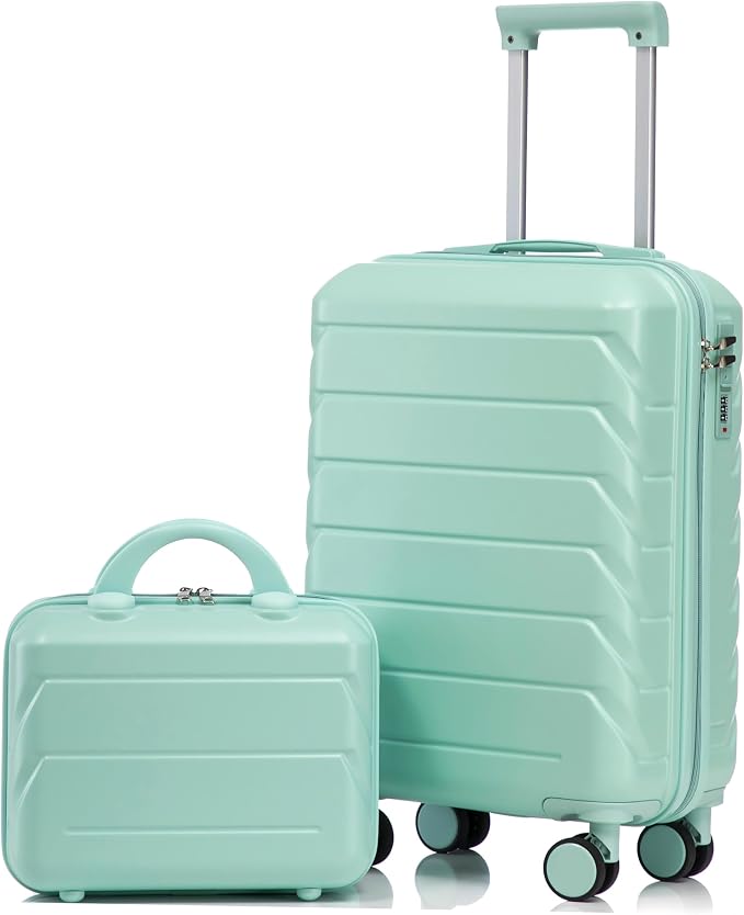 Hardshell Luggage, Lightweight ABS Suitcase with Spinner Wheels, 20/14 Inch by Merax