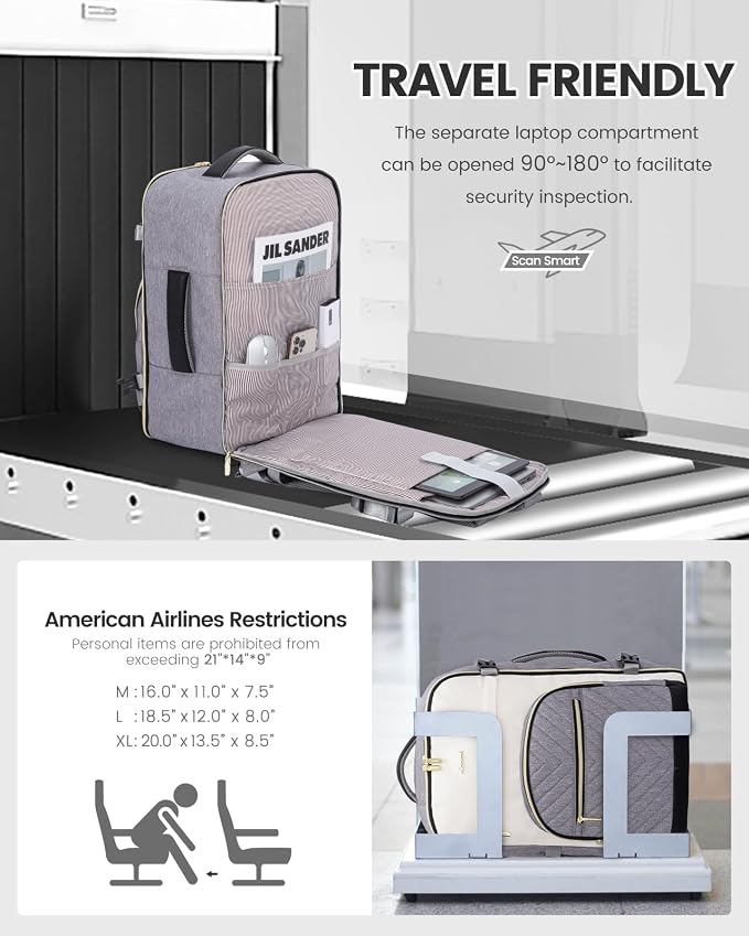 LOVEVOOK Travel Backpack for Women,40L Carry On Backpack for Airplanes,17.3 Inch Laptop Personal Item Travel Bag - Image 2
