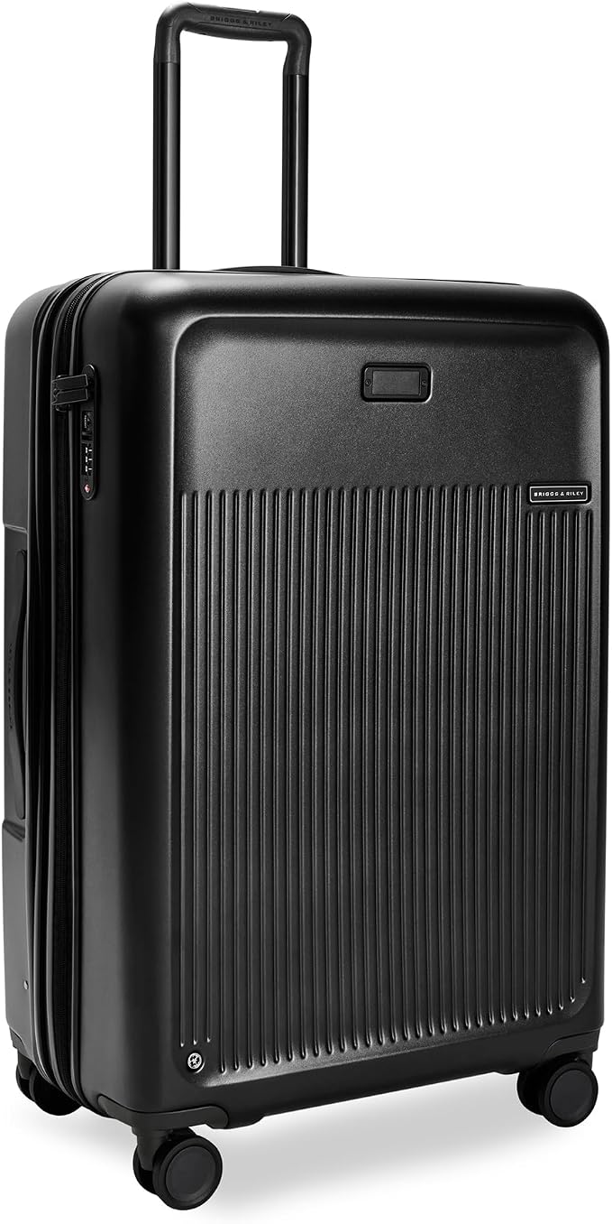 Briggs & Riley 30" Large Expandable Spinner - Checked Luggage for Travel, Suitcases with Wheels, Hardside Rolling Bag for Men & Women, Self-Repairing Zipper - Sympatico Collection, Black by Unknown