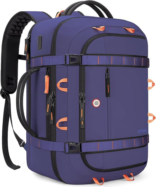 40L Travel Backpack 17.3" Laptop Carry On Duffel Flight Approved | TSA Approved, Wet & Dry Compartment, Water Resistant, Anti-Theft Pocket, Luggage Strap, USB Charging Port by OTTOBAG