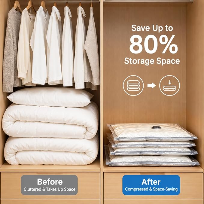 16 Pack Vacuum Bags for Travel with pump Vacuum Storage bags for clothing - Image 5