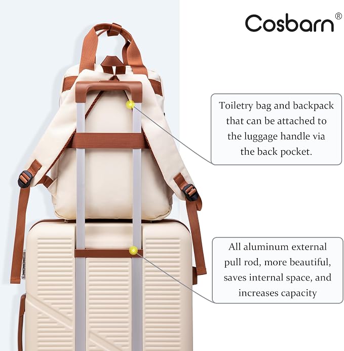 Cosbarn Carry On Luggage 22x14x9 Airline Approved, 20 Inch Carry on Suitcases with Wheels, ABS Lightweight Carry-on Luggage, Travel Suitcase Set with Wheels and TSA Lock - Image 4