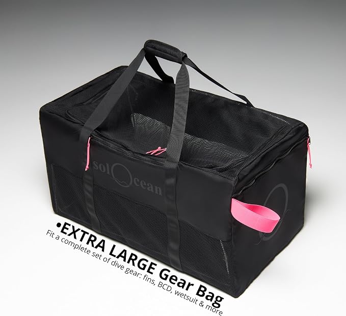 XL Mesh Duffle Dive Bag, Packable Roll-Up 100L Scuba Diving & Snorkeling Gear Bag, Quick-Dry Lightweight Design with Reinforced Bottom & Drain Vents - Image 2