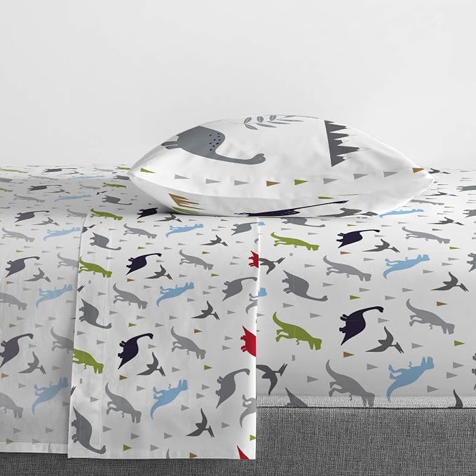 Trend Collector Dinosaur Twin Comforter Set 5 Piece Kids Bedding, Gray | Bed in a Bag, Comforter Sheets Sham Pillowcase, Official Brand, Soft Microfiber, Machine Washable, Easy Care, Boys Gift - Image 4