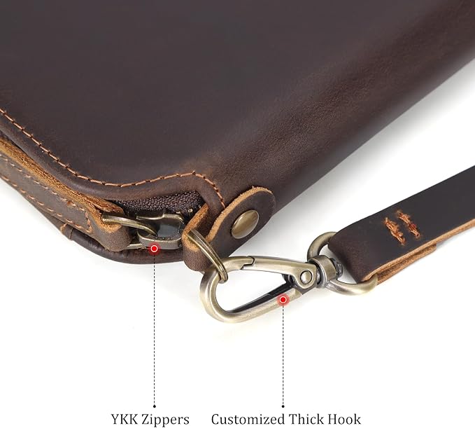Polare Full Grain Leather Family Passport Holder Travel Wallet and Documents Organizer RFID Blocking Case Fits 6 Passports (Dark Brown with AirTag Slot) - Image 5