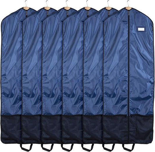 Covermates Deluxe Garment Bag Set for Closet Storage & Travel – Heavy Duty Hanging Suit & Dress Bags with ID Window, Accessory Pockets & Carrying Handles – Premium Wardrobe Protection, Blue by Covermates