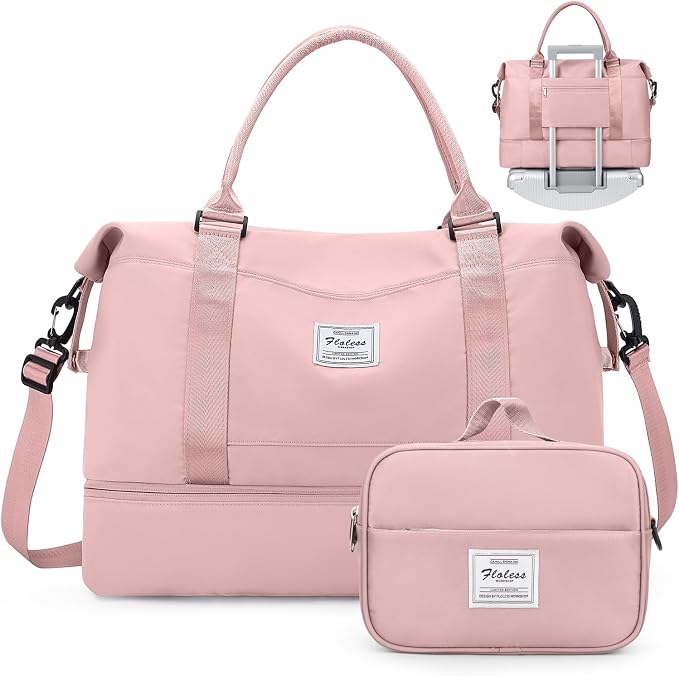 Weekender Bags for Women,Personal Item Travel Bag with Shoes Compartment,Overnight Travel Duffel Bag with Toiletry Bag by SYCNB