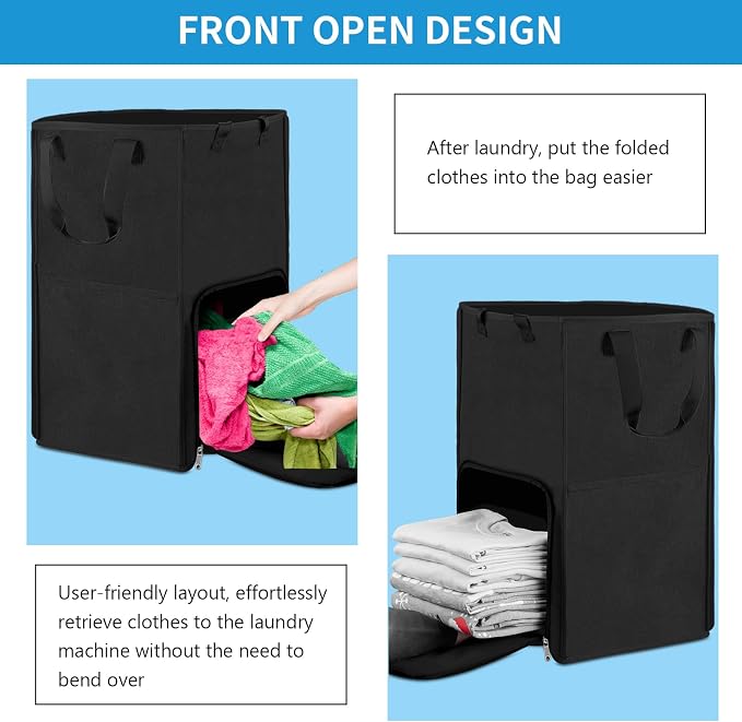 Laundry Backpack Bag, Bukere Extra Large 2 in 1 Laundry Hamper Basket for College Students Dorm Essentials, Adjustable Shoulder Straps, Freestanding Laundry Bag - Image 5