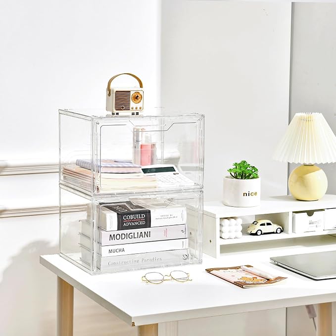 Magnetic Acrylic Clear Shoe Boxes – 360° Transparent Stackable Sneaker Storage & Organizer Box, Professional Shoe Display Case & Multipurpose Storage Bin for Closet (10pcs) - Image 8