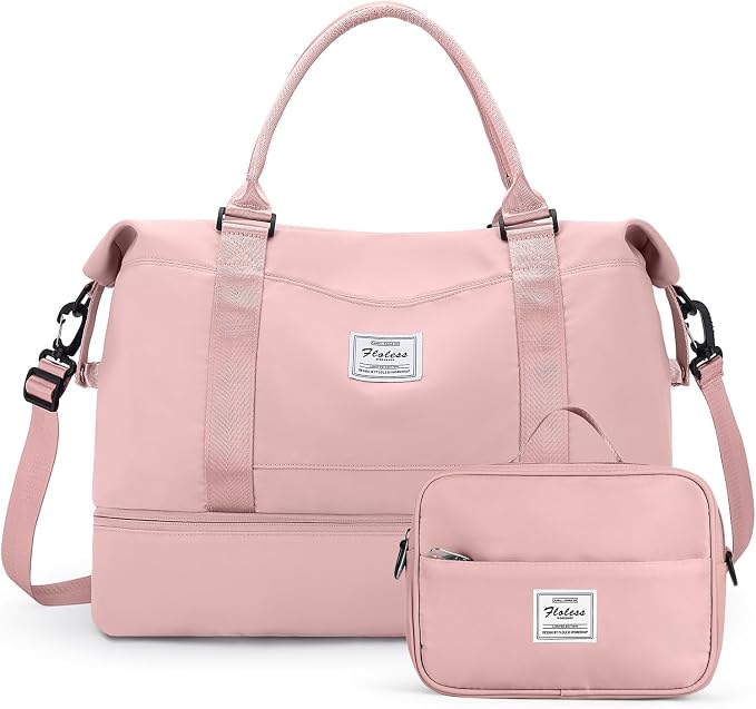 Travel Duffel Bag with Shoes Compartment,Weekender Bags for Women Travel | Overnight Carry-On Bag with Toiletry Bag, For Spirit Airlines 18x14x8 Personal Item Bag by HYC00