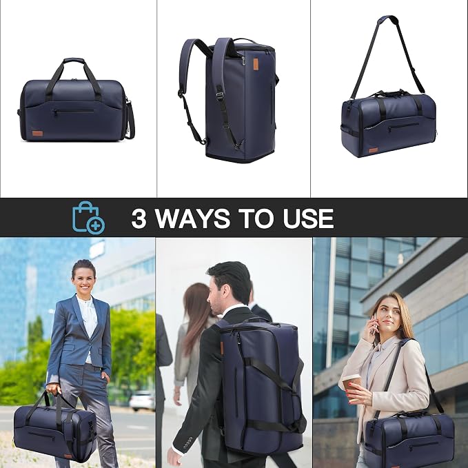 Garment Bags for Travel,45L Carry on Convertible Garment Duffle bag for Men Women - 3 in 1 Hanging Suit Travel Bag with Shoulder Strap - Image 6