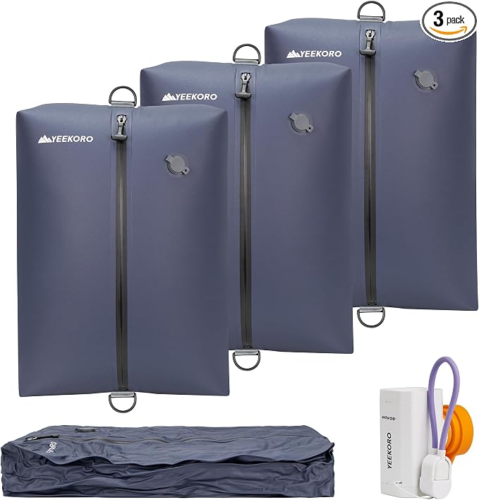 Upgraded Vacuum Bag for Travel, Professional IPX8 Waterproof Reusable Vacuum Compression Bags for Travel Suitcases, Durable Space Saver Bag by YEEKORO