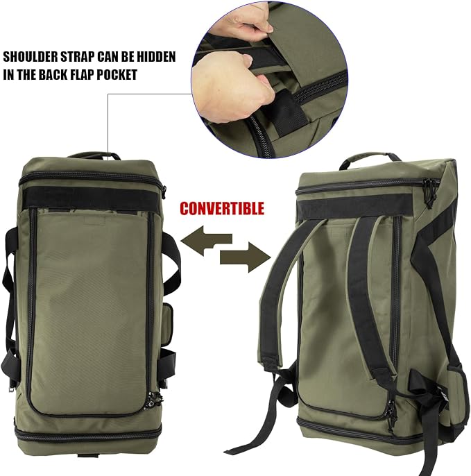 65L Large Duffle Bag | Gym Bag, Weekend Bag, Travel Backpack, Carry On, Sports Duffel，duffle baCKpack - Image 2