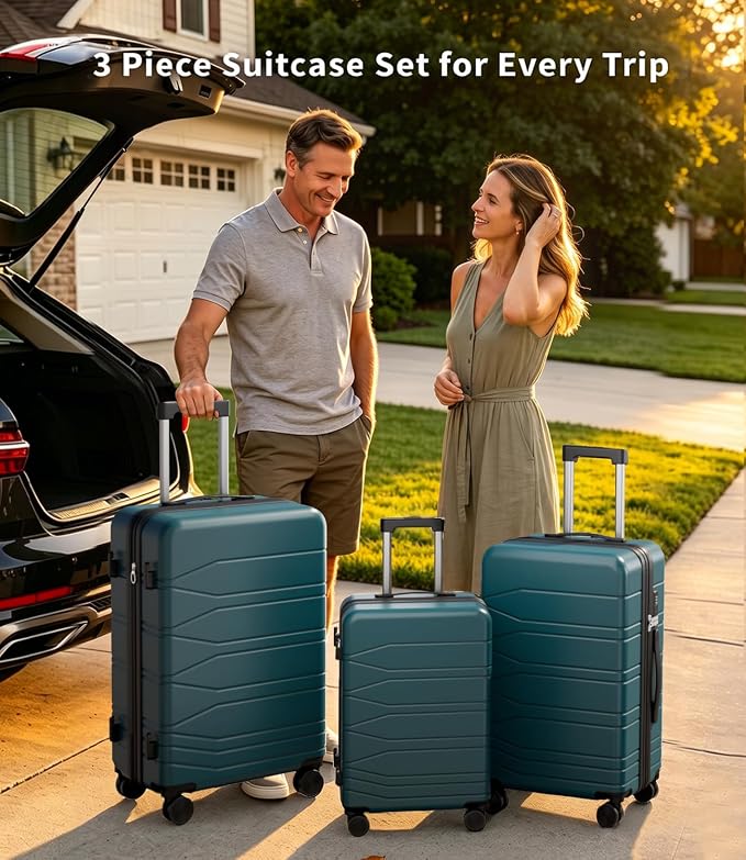 3 Piece Luggage Set, 20/24/28 Inch Expandable Luggage Sets with Spinner Wheels, ABS+PC Hardshell Suitcases, Suitcase Set with Double-Layer Explosion Zipper, TSA Lock - Image 2