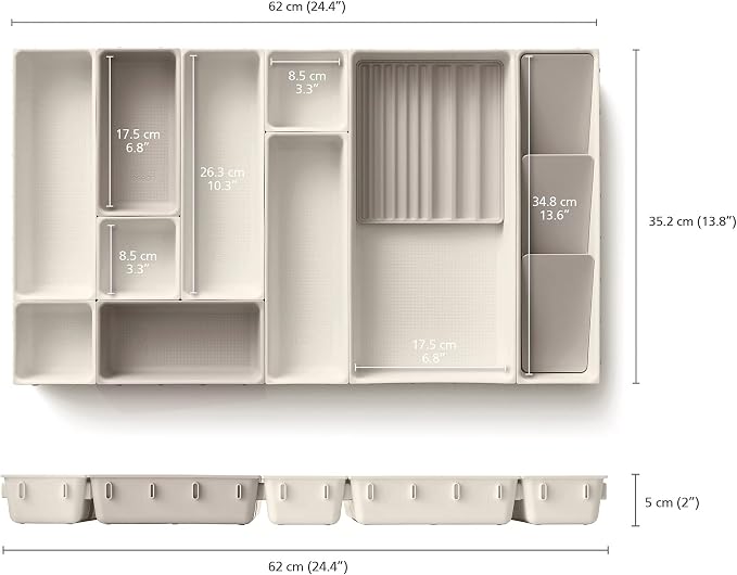 Joseph Joseph Viva - Modular 12-piece Makeup Beauty Drawer Organiser Set, Storage Boxes dividers for makeup, beauty grooming items, cosmetics, hair accessories - Image 2