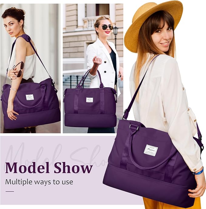 Weekender Bags for Women, Personal Item Travel Bag with Shoes Compartment | Overnight Travel Duffel Bag with Toiletry Bag, Airplane Friendly Carry-On Bag - Image 7
