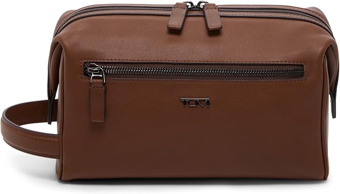 TUMI - Travel Accessories Dopp Kit - Men's Travel Essentials Framed Toiletry Bag - Cognac Leather by TumiLuggage