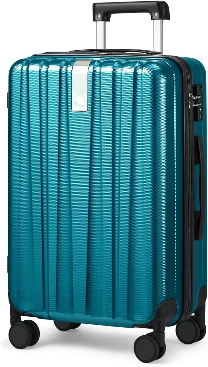 Hanke 29 Inch Luggage Suitcases With Spinner Wheels Lightweight PC hardside Rolling Suitcase With Travel Lock, Checked-Large 29-Inch Christmas for Birthday(Caribbean Blue) by Hanke