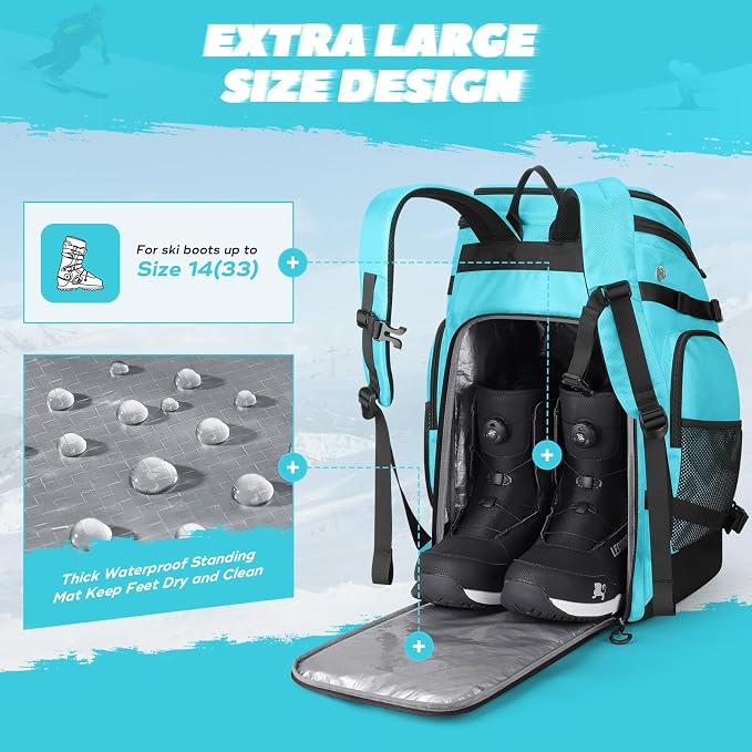 Maelstrom Ski Boot Bag,55L Large Ski Boots Travel Backpack for Men Women,Waterproof Snowboard Boot Bag for Skis Accessories - Image 2