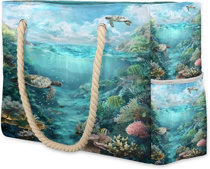Large Beach Bag with Zipper Beach Bags for Women Water Resistant Swim Pool Bag by Unknown